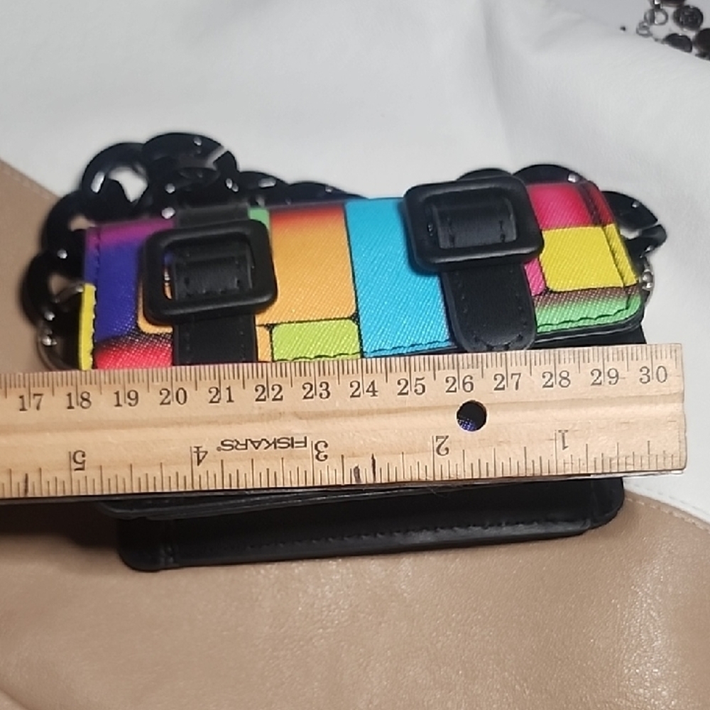 Source Unknown Multicolor Mini Bag With Black Cha… - image 5